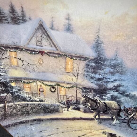 Thomas Kinkade An Old Fashioned Christmas Collector Plates Set Of 2 JJ3835 - Picture 5 of 8